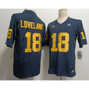 NCAA Wolverines 18 Colston Loveland Navy Silver Jordan 2023 F.U.S.E Vapor Limited Men Jersey NCAA Wolverines 18 Colston Loveland Navy Silver Jordan 2023 F.U.S.E Vapor Limited Men Jersey