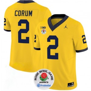NCAA Wolverines 2 Blake Corum 2023 F.U.S.E. Yellow Rose Bowl Patch Vapor Limited Men Jersey NCAA Wolverines 2 Blake Corum 2023 F.U.S.E. Yellow Rose Bowl Patch Vapor Limited Men Jersey