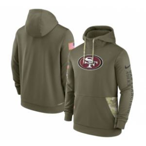 NFL 49ers 2022 Olive Salute to Service Therma Performance Pullover Hoodie