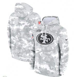 NFL 49ers 2024 White Grey Salute To Service Hoodie