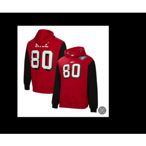NFL 49ers 80 Jerry Rice Red Hoodie