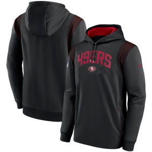 NFL 49ers Black Sideline Stack Performance Pullover Hoodie