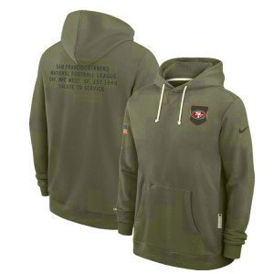 NFL 49ers Olive 2025 Salute to Service Pullover Hoodie
