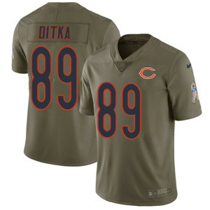 NFL Bears 89 Mike Ditka Olive Salute To Service Nike Limited Men Jersey