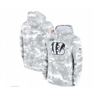 NFL Benglas 2024 White Grey Salute To Service Hoodie