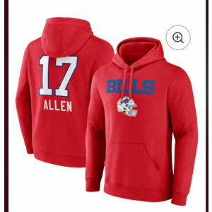 NFL Bills 17 Josh Allen Red Hoodie
