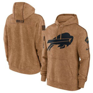 NFL Bills 2023 Brown Salute to Service Pullover Hoodie