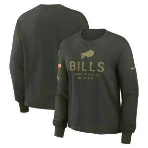 NFL Bills Dark Green 2025 Salute to Service Sideline Dri-FIT Long Sleeve T-Shirt NFL Bills Dark Green 2025 Salute to Service Sideline Dri-FIT Long Sleeve T-Shirt