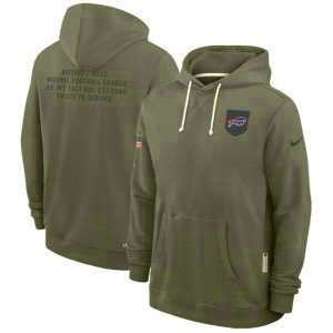 NFL Bills Olive 2025 Salute to Service Pullover Hoodie