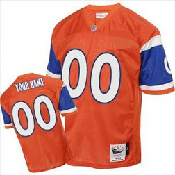 NFL Broncos Orange Mitchell&Ness Throwback Customized Men Jersey