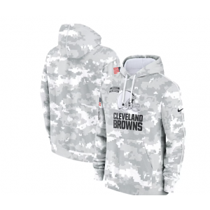 NFL Brown 2024 White Grey Salute To Service Hoodie