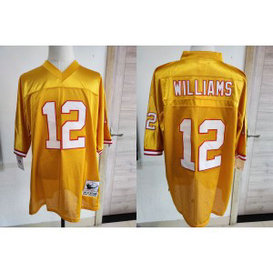 NFL Buccaneers 12 Doug Williams Orange Throwback Men Jersey