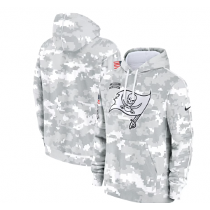 NFL Buccaneers 2024 White Grey Salute to Service Hoodie