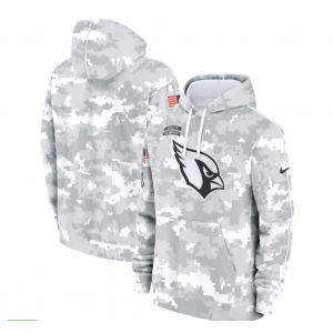 NFL Cardinals 2024 White Grey Salute To Service Hoodie