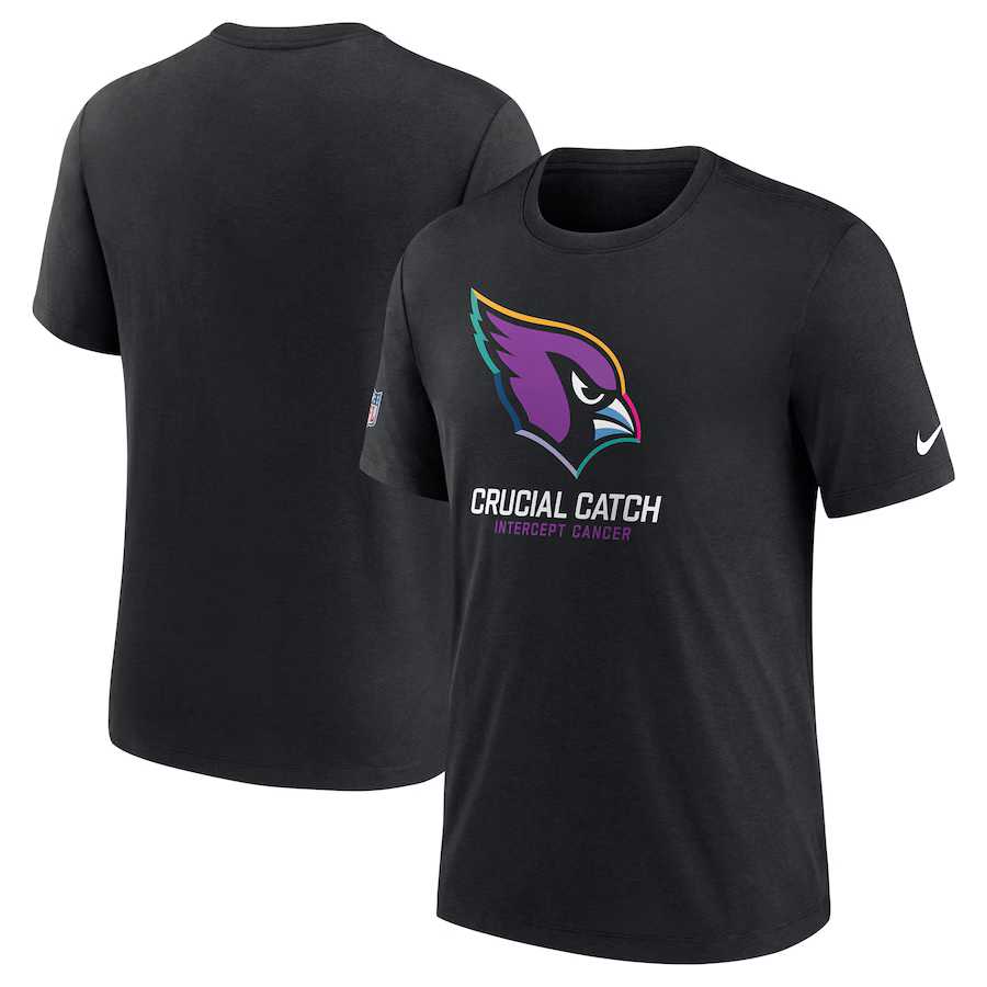 NFL Cardinals Charcoal 2024 Crucial Catch Performance T-Shirt