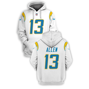 NFL Chargers 13 Keenan Allen White 2021 Stitched New Hoodie NFL Chargers 13 Keenan Allen White 2021 Stitched New Hoodie