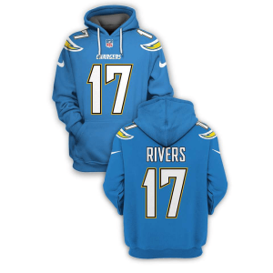 NFL Chargers 17 Philip Rivers Light Blue 2021 Stitched New Hoodie NFL Chargers 17 Philip Rivers Light Blue 2021 Stitched New Hoodie