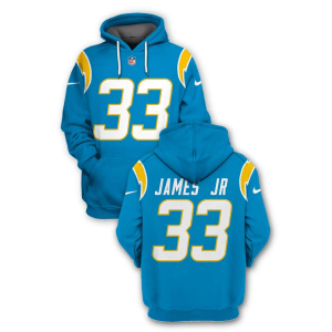 NFL Chargers 33 Derwin James Light Blue 2021 Stitched New Hoodie NFL Chargers 33 Derwin James Light Blue 2021 Stitched New Hoodie