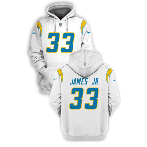 NFL Chargers 33 Derwin James White 2021 Stitched New Hoodie NFL Chargers 33 Derwin James White 2021 Stitched New Hoodie