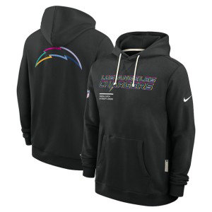 NFL Chargers Black 2025 Crucial Catch Dri-FIT Hoodie