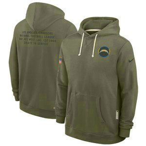 NFL Chargers Olive 2025 Salute to Service Pullover Hoodie