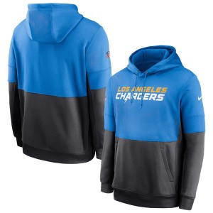 NFL Chargers Powder Blue_Navy Sideline Impact Lockup Performance Pullover Hoodie NFL Chargers Powder Blue_Navy Sideline Impact Lockup Performance Pullover Hoodie