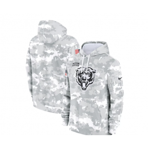 NFL Chicago Bears 2024 White Grey Salute To Service Hoodie NFL Chicago Bears 2024 White Grey Salute To Service Hoodie