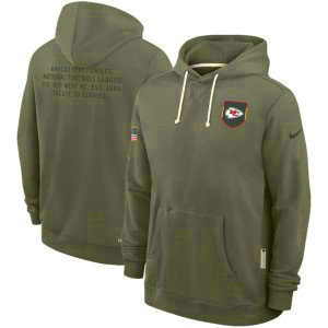 NFL Chiefs Olive 2025 Salute to Service Pullover Hoodie