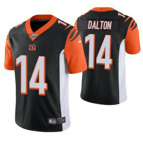 NFL Cincinnati Bengals 14 Andy Dalton Black 100th Season Vapor Untouchable Limited Men Jersey