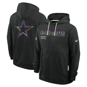 NFL Cowboys Black 2025 Crucial Catch Dri-FIT Hoodie