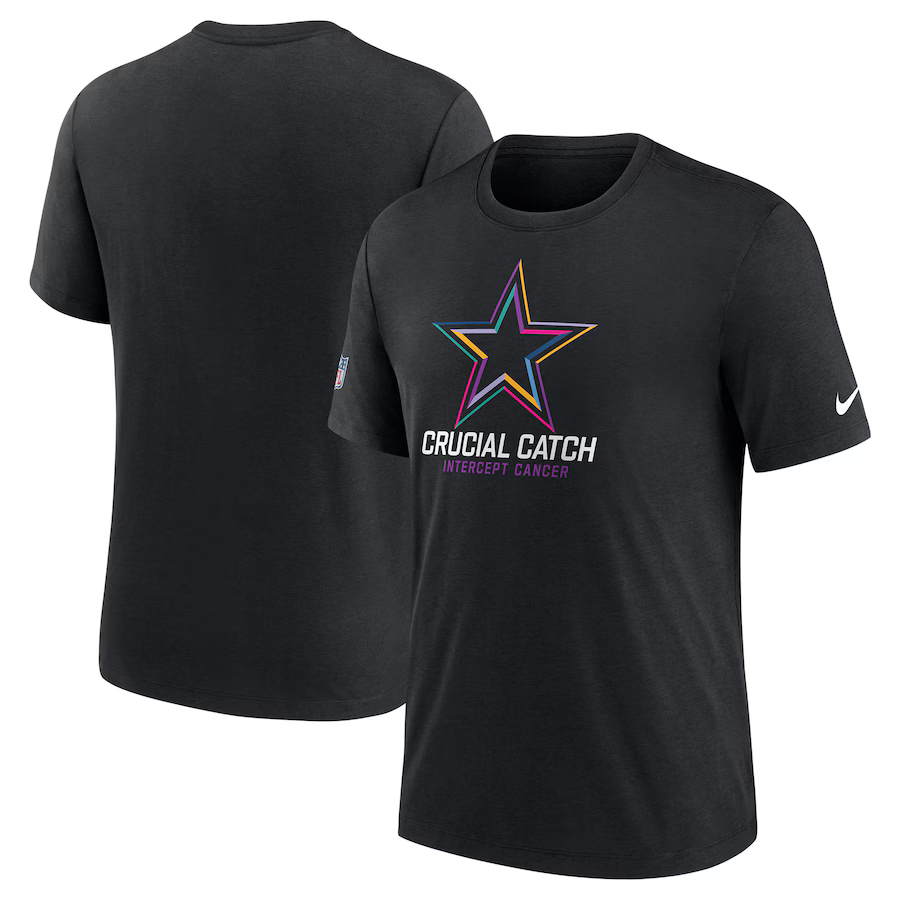 NFL Cowboys Charcoal 2024 Crucial Catch Performance T-Shirt