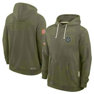 NFL Cowboys Olive 2025 Salute to Service Pullover Hoodie