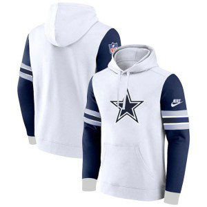 NFL Cowboys White Navy Pullover Hoodie