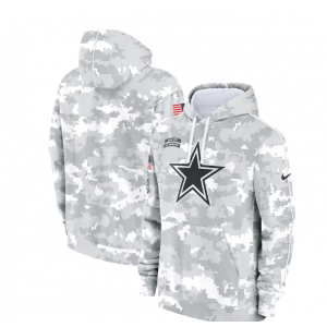 NFL Dallas Cowboys 2024 White Grey Salute To Service Hoodie