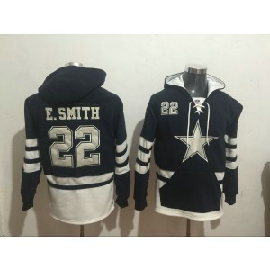 NFL Dallas Cowboys 22 Emmitt Smith Navy All Stitched Hooded Men Sweatshirt