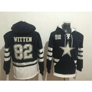 NFL Dallas Cowboys 82 Jason Witten Navy All Stitched Hooded Men Sweatshirt