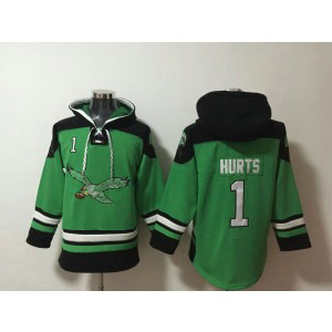 NFL Eagles 1 Hurts Kelly Green Hoodie Sweatshirt