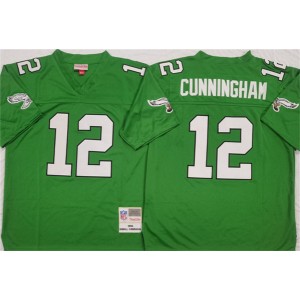 NFL Eagles 12 Randall Cunningham Kelly Green Throwback Men Jersey