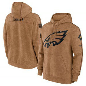 NFL Eagles 2023 Brown Salute to Service Pullover Hoodie