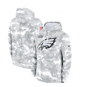 NFL Eagles 2024 White Grey Salute To Service Hoodie