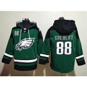 NFL Eagles 88 Dallas Goedert Green Lace-Up Pullover Hoodie NFL Eagles 88 Dallas Goedert Green Lace-Up Pullover Hoodie