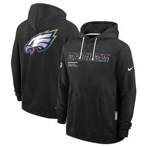 NFL Eagles Black 2025 Crucial Catch Dri-FIT Hoodie