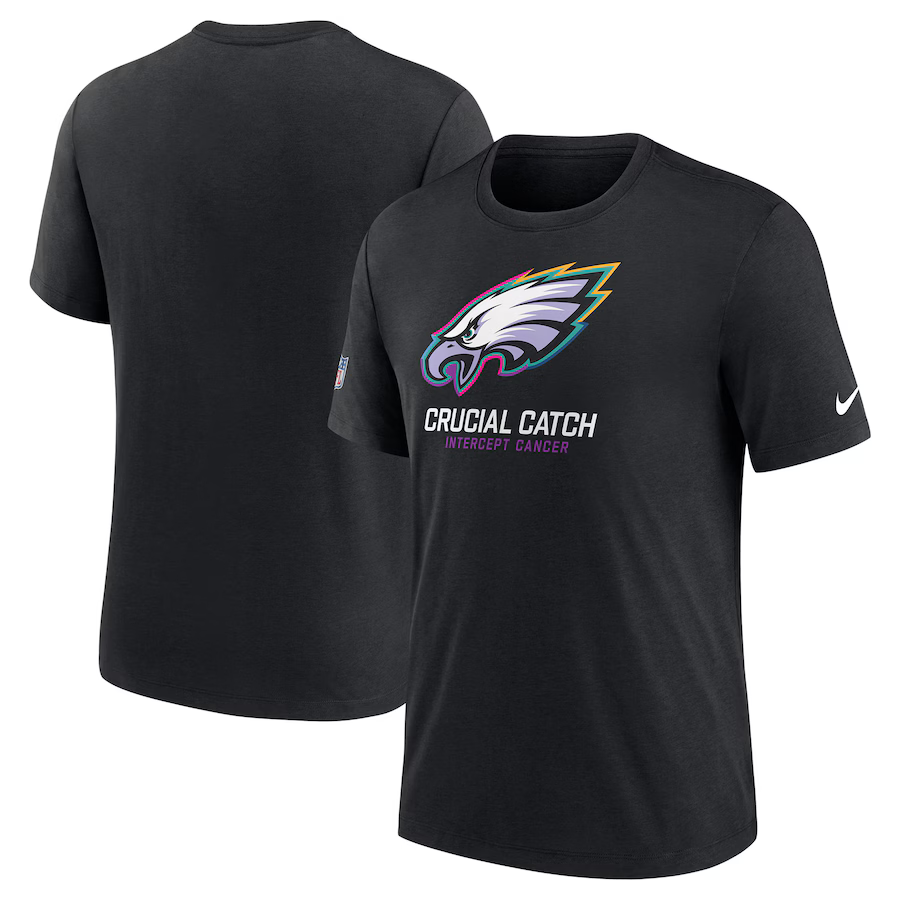 NFL Eagles Charcoal 2024 Crucial Catch Performance T-Shirt NFL Eagles Charcoal 2024 Crucial Catch Performance T-Shirt