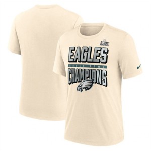 NFL Eagles Cream Super Bowl LIX Champions T-Shirt NFL Eagles Cream Super Bowl LIX Champions T-Shirt