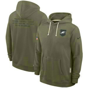 NFL Eagles Olive 2025 Salute to Service Pullover Hoodie