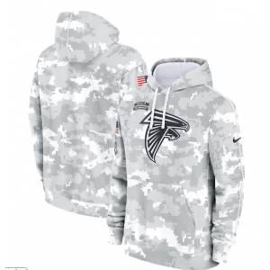 NFL Falcons 2024 White Grey Salute To Service Hoodie