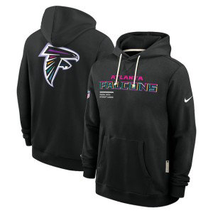 NFL Falcons Black 2025 Crucial Catch Dri-FIT Hoodie