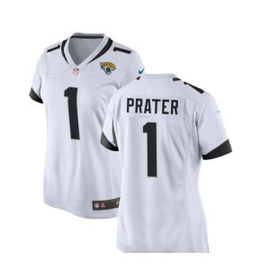 NFL Jacksonville Jaguars 1 Prater White Women Jersey