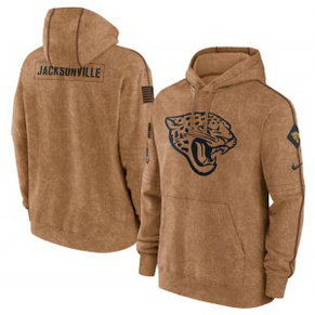 NFL Jaguars 2023 Brown Salute to Service Pullover Hoodie