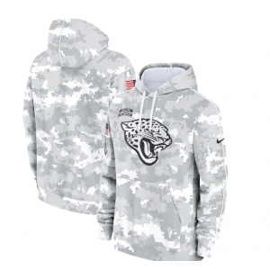 NFL Jaguars 2024 White Grey Salute To Service Hoodie